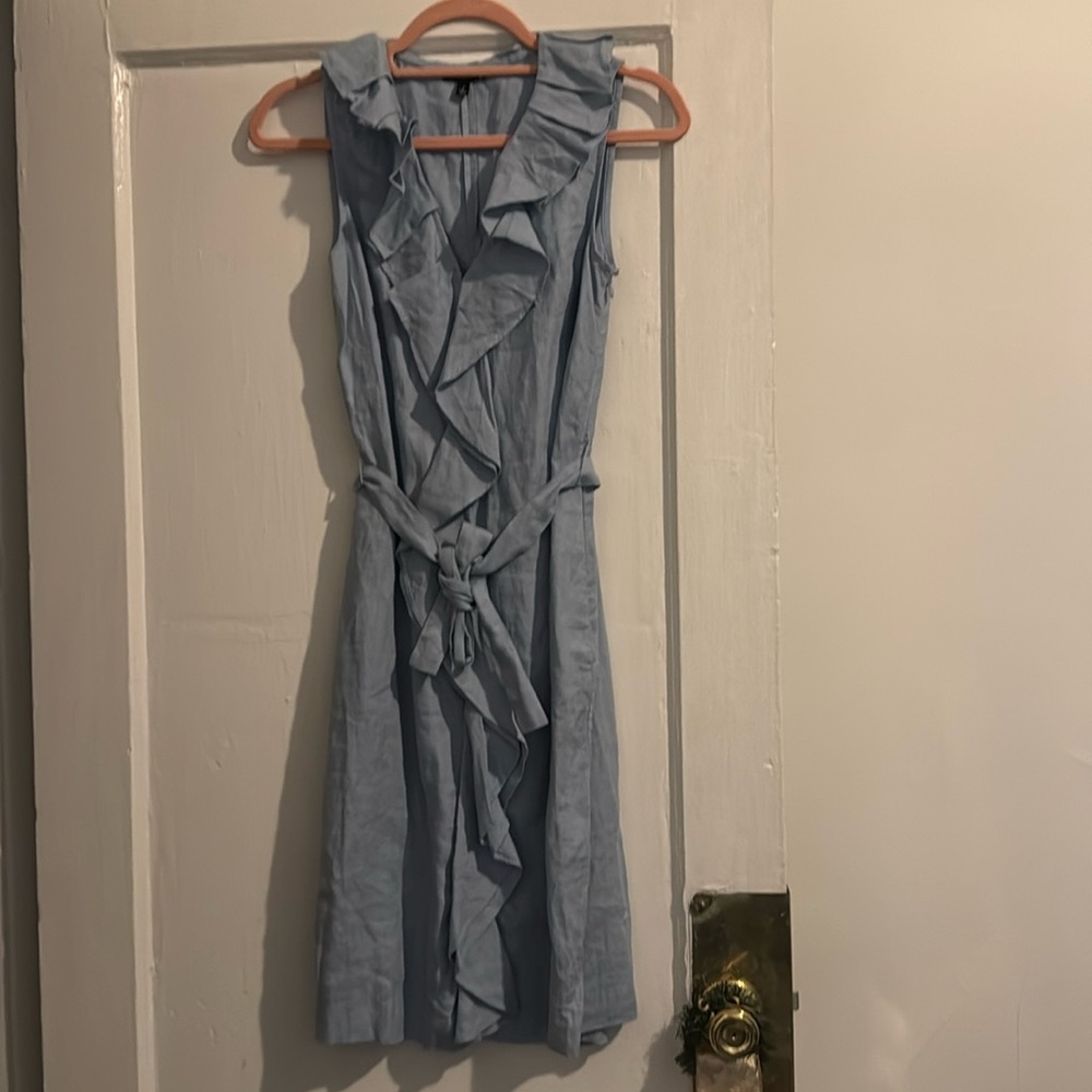 Blue Linen Summer Dress